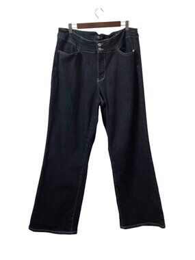 Judy Blue Wide Leg Jeans Dark Wash High Rise Blue Size 20W